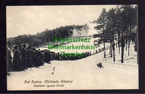 117450 AK Bad Bukow Märkische Schweiz Rodelbahn 1917