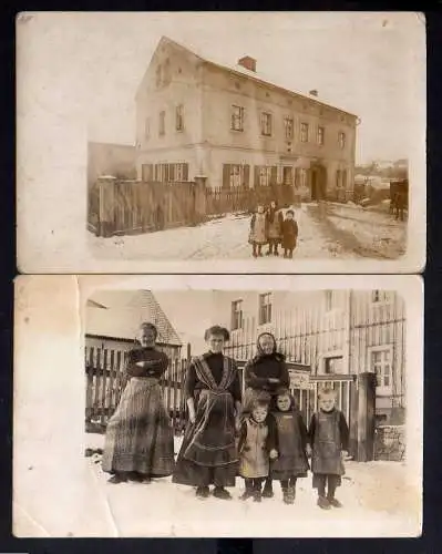 117679 AK Bärnsdorf bei Radeburg 2 Fotokarten Wohnhaus 1915