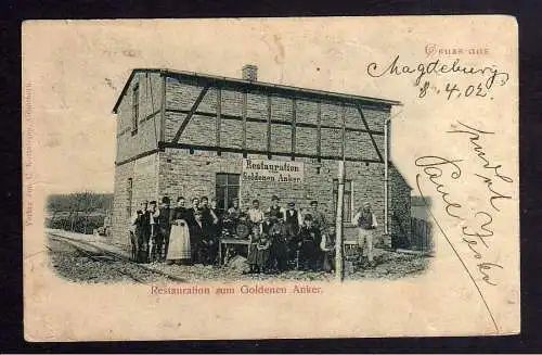 117672 AK Magdeburg 1902 Restauration zum Goldenen Anker kleines Haus an der Bah