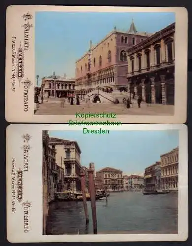 117581 6x Venezia Venedig Kabinettfoto um 1880 coloriert