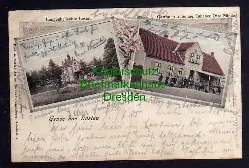 117398 AK Lostau 1905 Gasthof zur Sonne Inhaber Otto Sünder Lungenheilstätte
