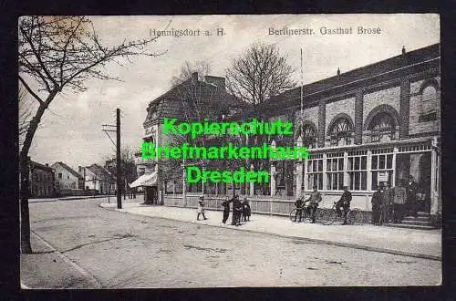 116622 AK Hennigsdorf 1918 Berlinerstraße gasthof Brose