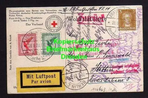 116463 AK Luftpost Frankfurt am Main - Stettin 1928