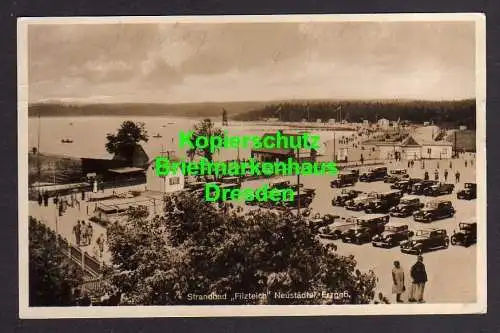 116437 AK Neustädtl Erzgebirge Strandbad Filzteich Fotokarte um 1935