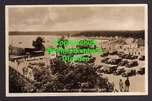 116437 Ansichtskarte Neustädtl Erzgebirge Strandbad Filzteich Fotokarte um 1935