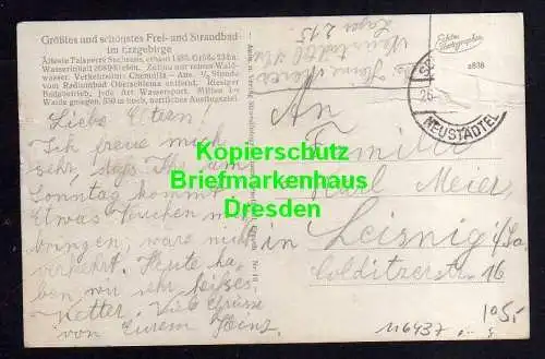 116437 AK Neustädtl Erzgebirge Strandbad Filzteich Fotokarte um 1935
