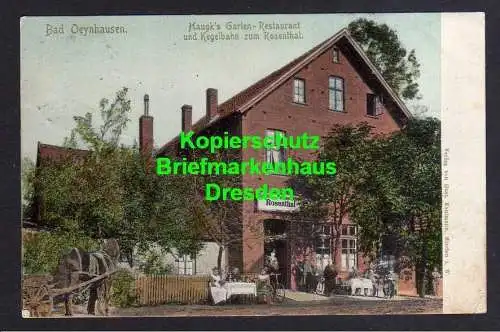 116618 AK Bad Oeynhausen 1907 Restaurant Kegelbahn zum Rosenthal Haugk