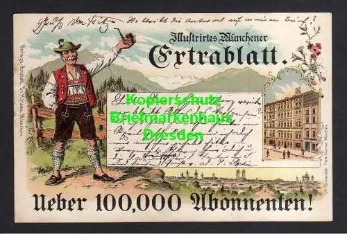 116541 AK München Litho 1898 Illustriertes Münchner Extrablatt Über 100.000 Abo