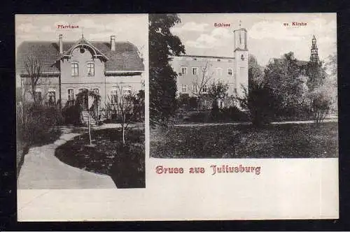 108553 AK Juliusburg 1914 Pfarrhaus Schloss ev. Kirche