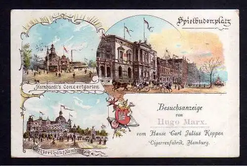 108905 AK Hamburg Litho 1898 Spielbudenplatz Concertgarten Hornhardt Konzerthaus