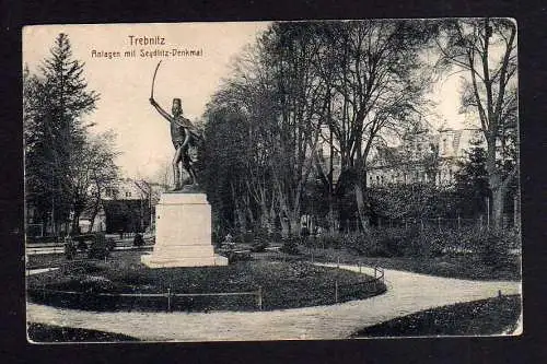 109048 AK Trebnitz um 1910 Anlagen mit Seydlitz Denkmal