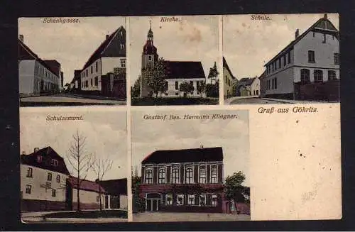 109188 AK Göhritz Barnstädt Schenkgasse um 1920 Kirche Schule Schulzenamt Gastho