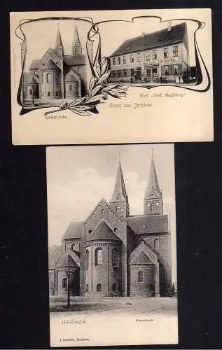 109603 2 AK Jerichow Klosterkirche 1907 Hotel Stadt Magdeburg vor 1906