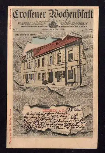 109533 AK Crossen an der Oder 1903 Crossener Wochenblatt Buchdruckerei und Gesch
