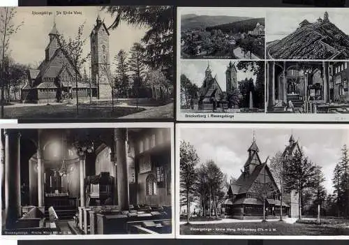 109560 7 Ansichtskarte Kirche Wang Altar Bergkirche Innenansicht Gedicht ca. 1910 - 1940
