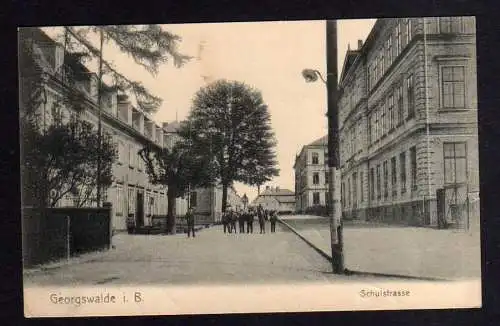 109656 Ansichtskarte Georgswalde i. B. bei Rumburg Schulstraße 1906