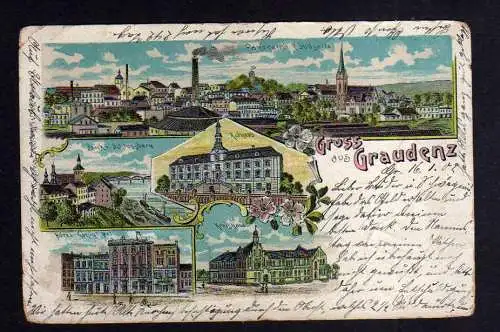 109672 AK Grudziadz Graudenz 1902 Kreishaus Rathaus Hotel Königl. Hof Panorama S