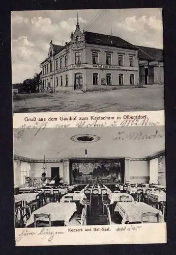 108930 Ansichtskarte Zittau Olbersdorf Gasthof zum Kretscham August Trödler 1914