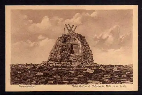 107720 Ansichtskarte Riesengebirge Mahlhübel a. d. Hohenrade 1926