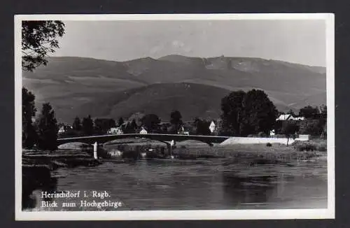 107634 Ansichtskarte Herischdorf Riesengebirge Fotokarte um 1935 Blick zum Hochgebirge