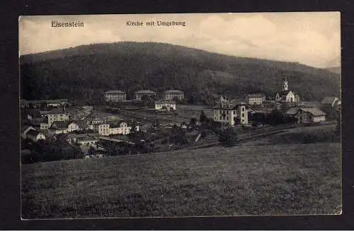 106710 AK Eisenstein Kirche mit Umgebung um 1920