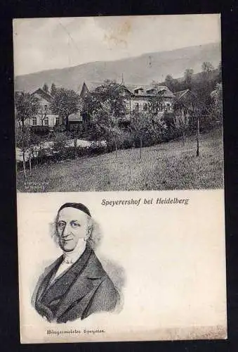106836 AK Speyershof bei Heidelberg Bürgemeister Speyrer 1906 Hotel Restaurant S