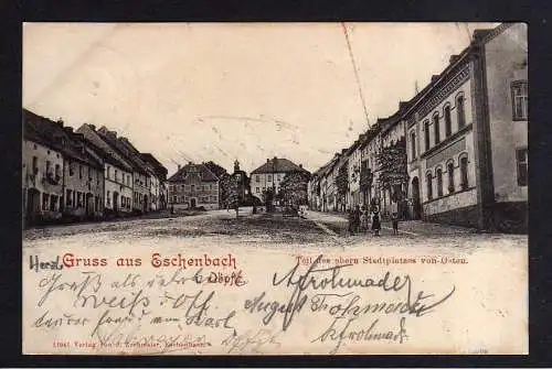 106261 AK Eschenbach Oberpfalz 1899 Teil des obern Stadtplatzes von Osten