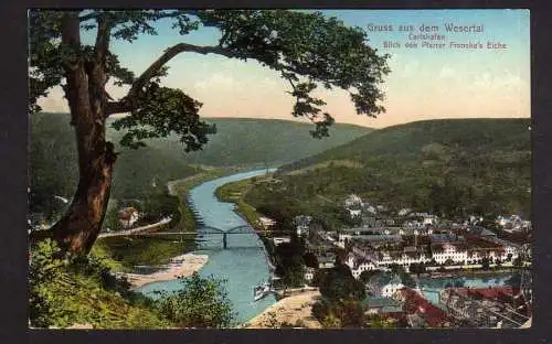 100770 AK Wesertal Carlshafen 1912 Blick von Pfarrer Frankes Eiche