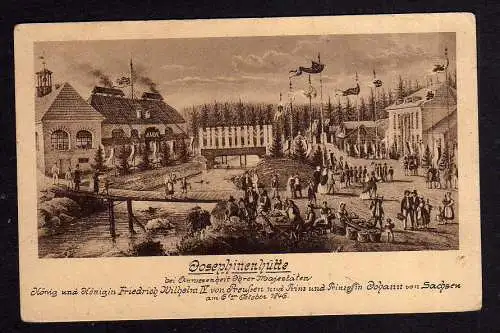 100097 Ansichtskarte Josephinenhütte historische Darstellung 1846 Eintrittskarte 1926