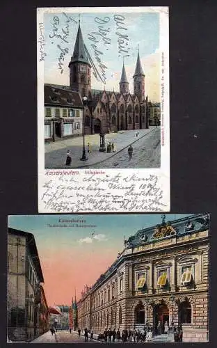 100147 2 AK Kaiserslautern Stiftskirche 1903 Theaterstraße Hauptpostamt