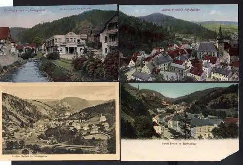 100504 4 AK Kurort Berneck im Fichtelgebirge Ölschnitz Hotel Bube um 1905 - 1920
