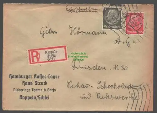 B9442 R-Brief Gebr. Hörmann A.-G. Kappeln (Schlei) 1941 Hans Struck  Hamburger