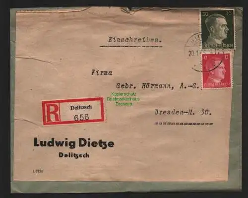 B9249 R-Brief Gebr. Hörmann A.-G. Delitzsch 1943 Ludwig Dietze