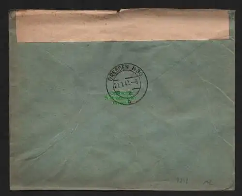 B9249 R-Brief Gebr. Hörmann A.-G. Delitzsch 1943 Ludwig Dietze
