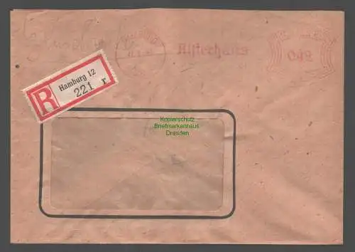 B9414 R-Brief Gebr. Hörmann A.-G. Hamburg 12 r 221  1943