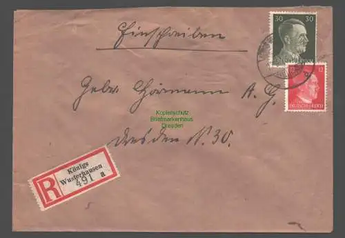 B9474 R-Brief Gebr. Hörmann A.-G. Königs Wusterhausen a 1943 Artur Bensch Kaffee