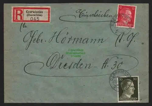 B9245 R-Brief Gebr. Hörmann A.-G. Czerwionka (Oberschles) 1943