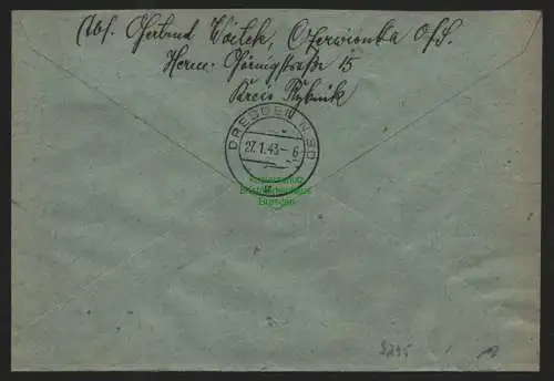 B9245 R-Brief Gebr. Hörmann A.-G. Czerwionka (Oberschles) 1943