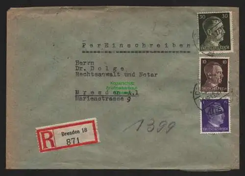 B9257 R-Brief Gebr. Hörmann A.-G. Dresden 18 1942 E. Robert Seidel K.-G.