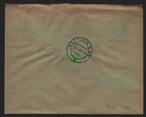 B9278 R-Brief Gebr. Hörmann A.-G. Dresden A 3 a 1943 Oskar Ziegenbalg  Kaffee-