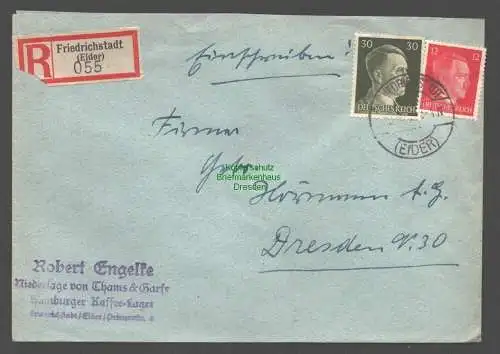 B9338 R-Brief Gebr. Hörmann A.-G. Friedrichstadt (Eider) 1943 Robert Engelke