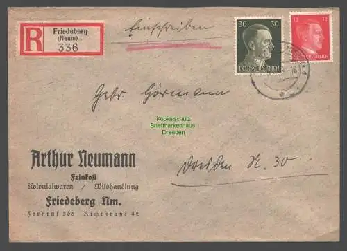 B9335 R-Brief Gebr. Hörmann A.-G. Friedeberg (Neum) 1 1943 Arthur Neumann