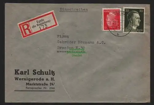 B9296 R-Brief Gebr. Hörmann A.-G. Egeln (Bz Magdeburg Karl Schulz Wernigeode