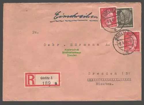 B9369 R-Brief Gebr. Hörmann A.-G. Görlitz 3 a 1942 Kurt Rudolf
