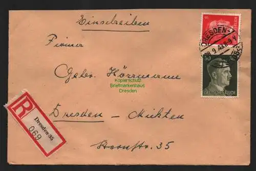 B9263 R-Brief Gebr. Hörmann A.-G. Dresden 35 1943 Herbert Haferburg Lebensmittel