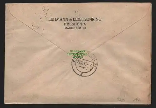 B9280 R-Brief Gebr. Hörmann A.-G. Dresden A 3 a 1943 Lehmann & Leichsenring