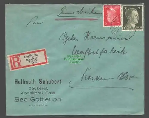 B9373 R-Brief Gebr. Hörmann A.-G. Gottleuba (Kr Pirna) 1943 Hellmut Schubert