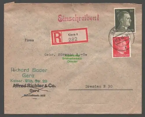 B9354 R-Brief Gebr. Hörmann A.-G. Gera 4 1943 Richard Bauer