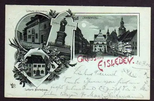 77612 AK Eisleben Luther Geburtshaus Sterbehaus Markt Denkmal 1901