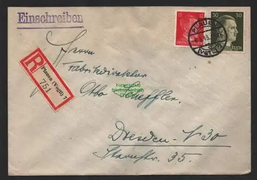 B9696 R-Brief Gebr. Hörmann A.-G. Plauen (Vogtl) 7 Hellmut Waldenfels 1943